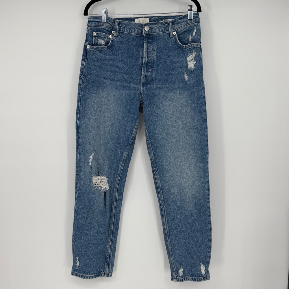 Rails The Melrose Classic Slim Jeans 30 High Rise Distressed Straight Button Fly